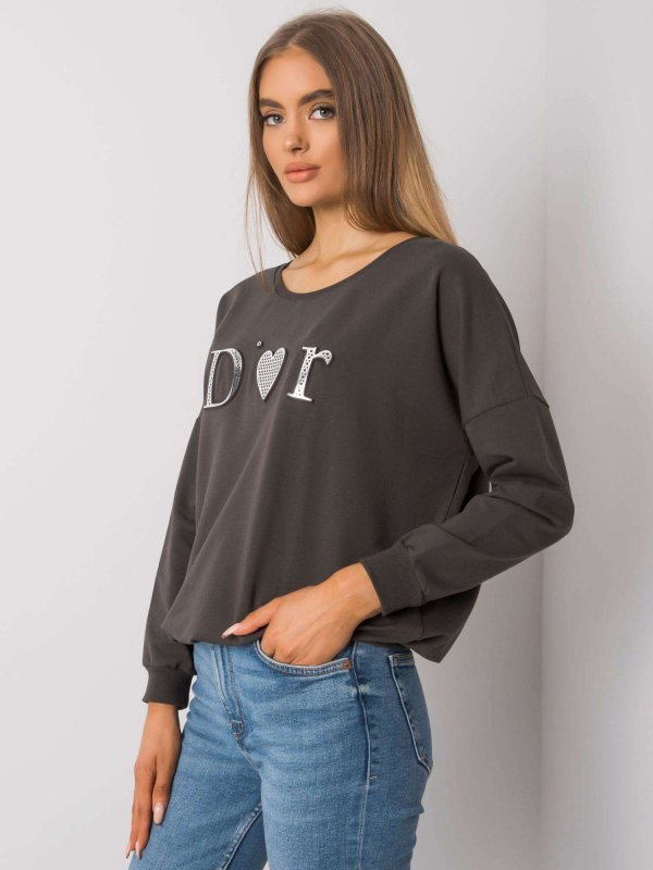 Bluza-RV-BL-0192.55P-ciemny khaki rozmiar - ONE SIZE