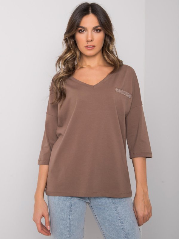 Bluzka-RV-BZ-7310.58-brązowy rozmiar - L/XL