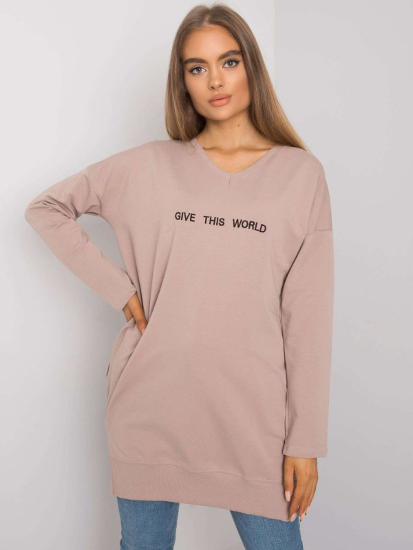 Tunika-RV-TU-7201.43P-ciemny bezowy rozmiar - L/XL