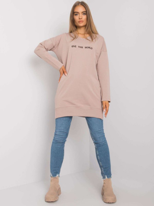 Tunika-RV-TU-7201.43P-ciemny bezowy rozmiar - L/XL