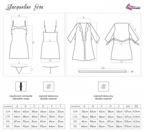 Komplet Jacqueline Ecru LC 90249 rozmiar - L/XL