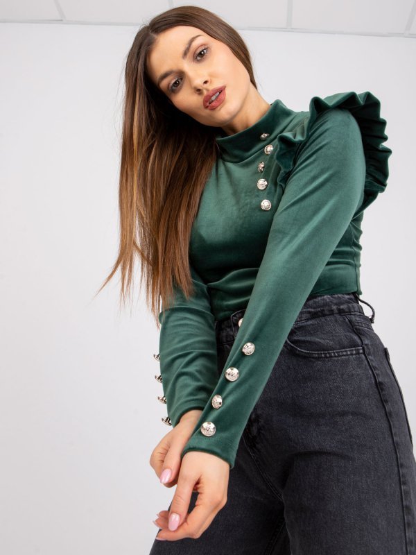 Bluzka-DHJ-BZ-6533A.44P-ciemny zielony rozmiar - ONE SIZE