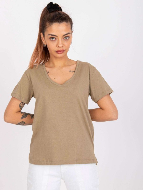 T-shirt-TW-TS-1002.28X-ciemny bezowy rozmiar - L