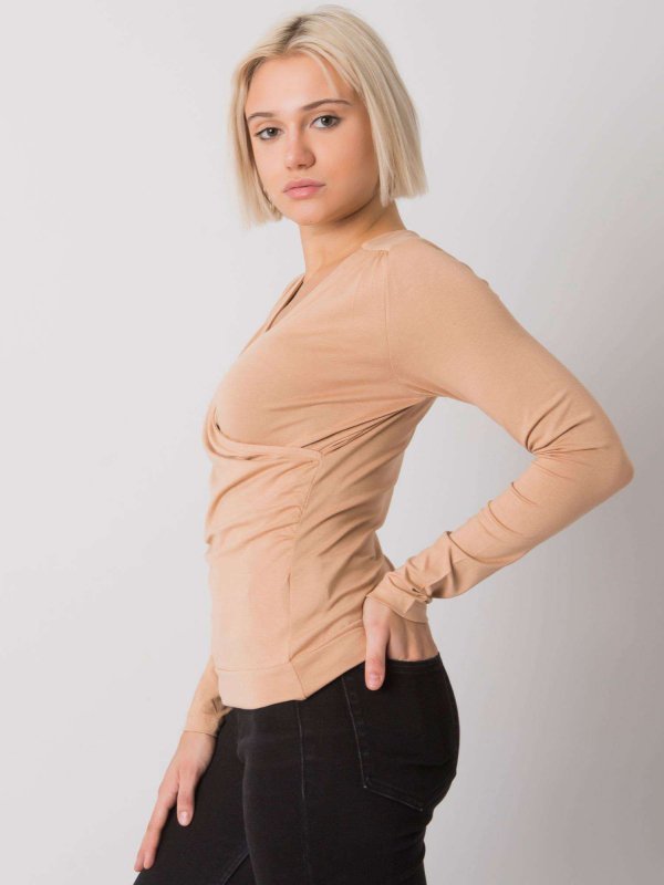 Bluzka-FA-BZ-7591.89P-beżowy rozmiar - ONE SIZE