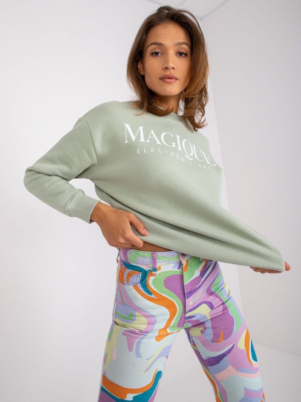 Bluza-D10047O02417B-pistacjowy rozmiar - M
