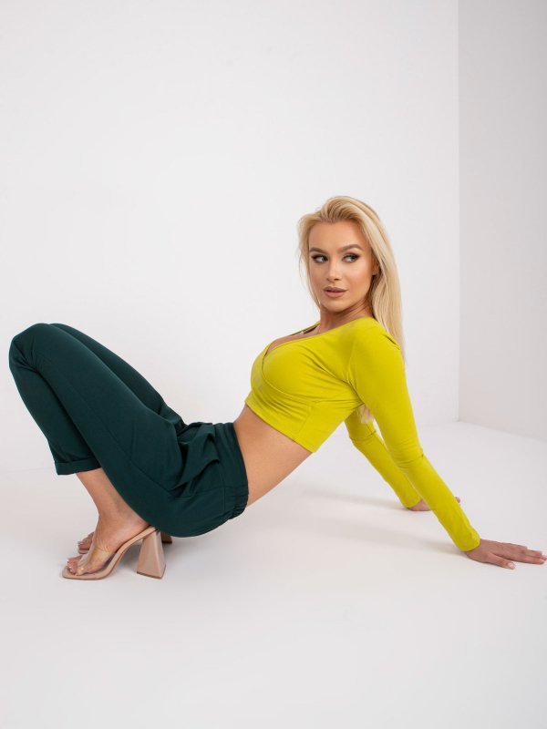 Spodnie-DHJ-SP-13926.02-ciemny zielony rozmiar - L
