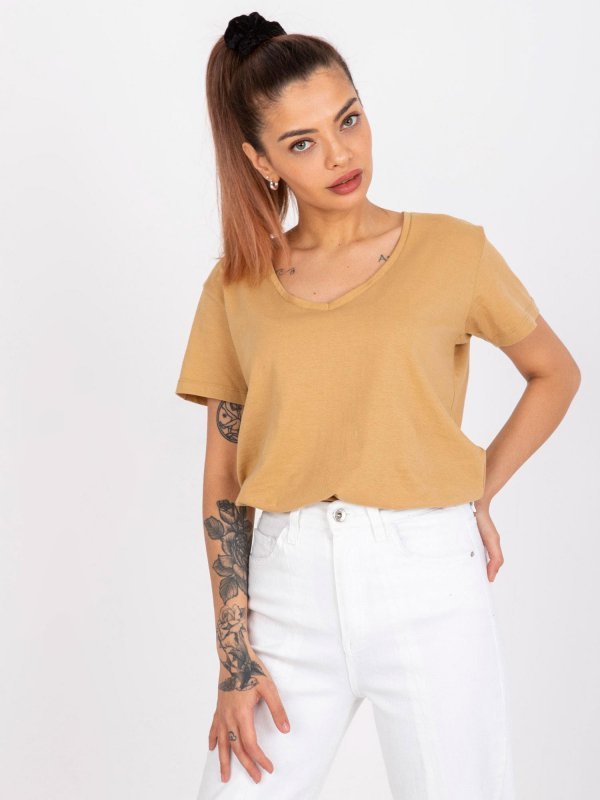 T-shirt-TW-TS-1002.28X-camelowy rozmiar - XL