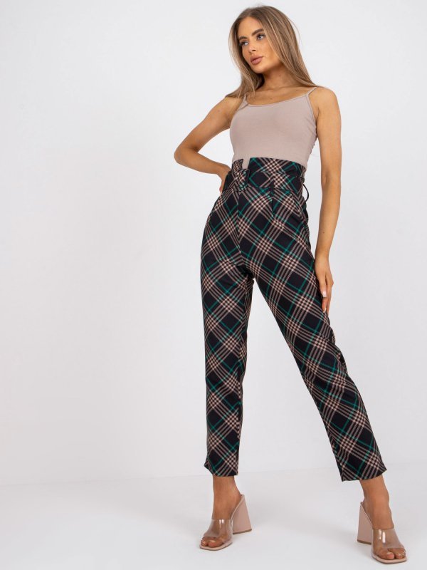 Spodnie-DHJ-SP-3689.08-czarno-zielony rozmiar - XL