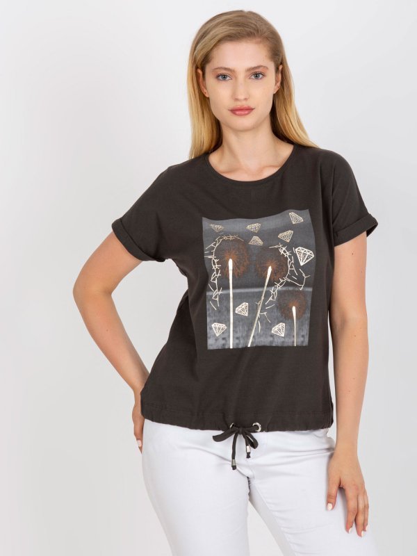 T-shirt-RV-TS-0237.84P-ciemny khaki rozmiar - ONE SIZE