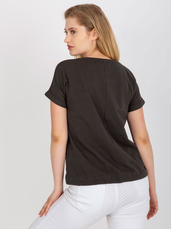 T-shirt-RV-TS-0237.84P-ciemny khaki rozmiar - ONE SIZE