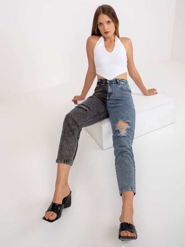 Spodnie jeans-RO-SP-PNT-01-1.70-czarno-niebieski rozmiar - 40