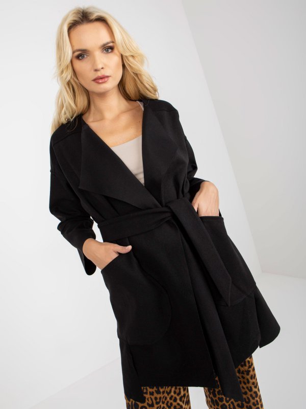 Płaszcz-TW-PL-BE-M125.21-czarny rozmiar - XL