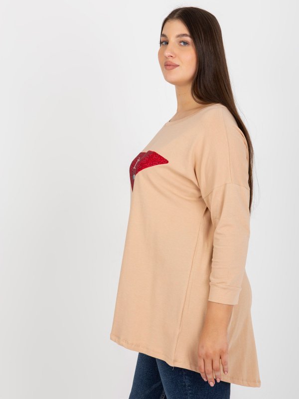 Bluzka-VI-BZ-2911.82P-beżowy rozmiar - ONE SIZE