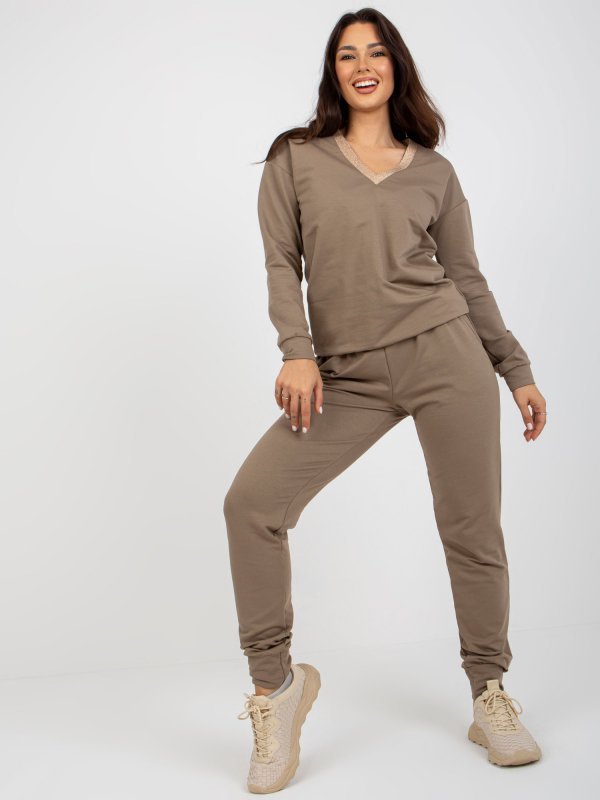 Komplet-LK-KMPL-509011.86P-ciemny bezowy rozmiar - L/XL