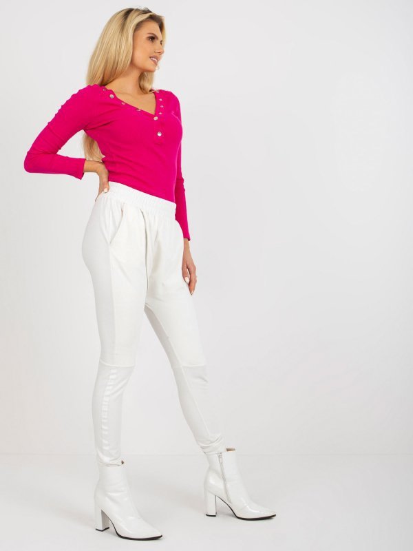 Spodnie dresowe-EM-DR-ES-21-558.10-ecru rozmiar - S