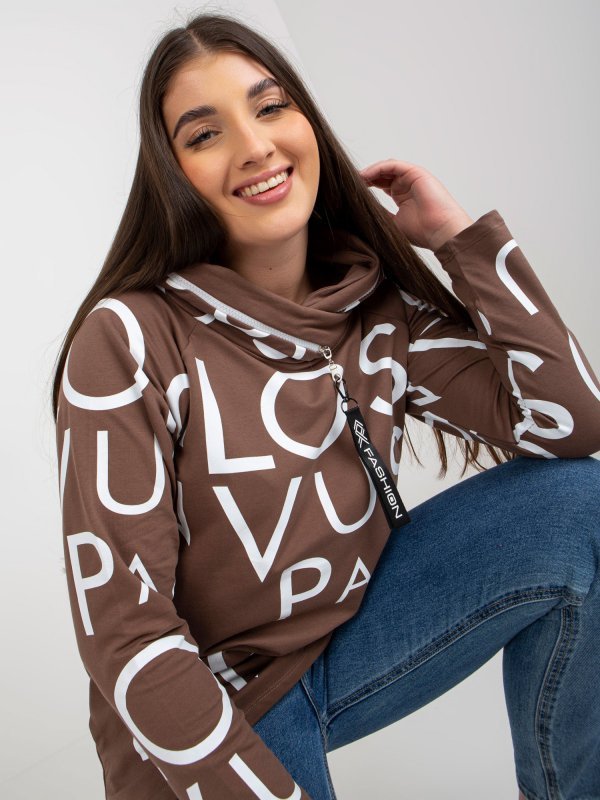 Bluza-RV-BL-5056-1.95-brązowy rozmiar - ONE SIZE