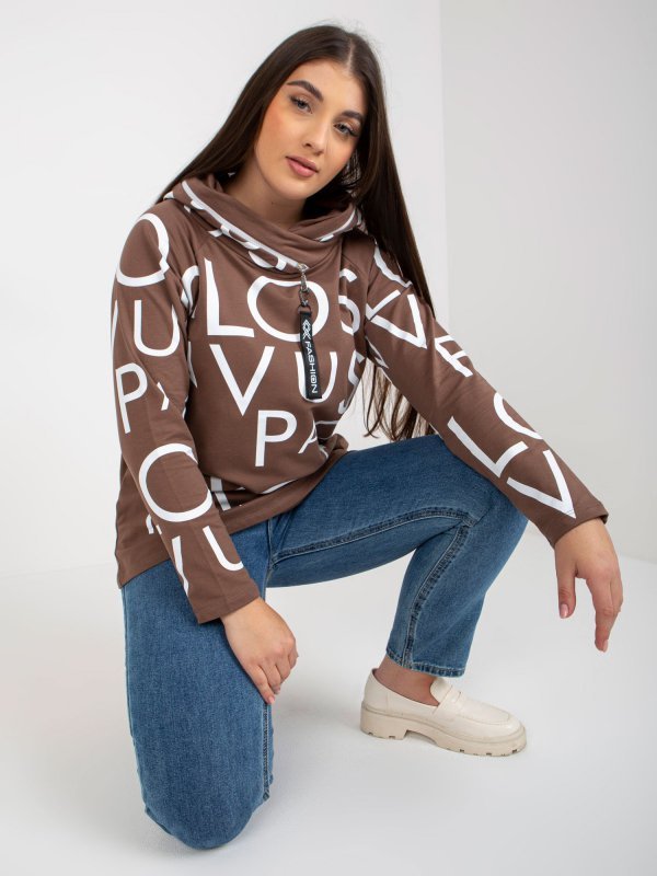 Bluza-RV-BL-5056-1.95-brązowy rozmiar - ONE SIZE