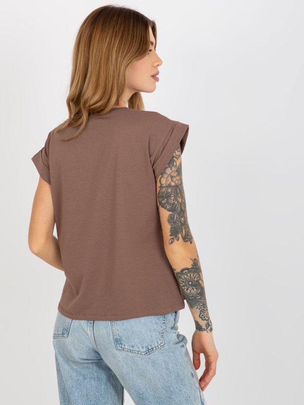 T-shirt-RV-TS-4833.36X-brązowy rozmiar - L