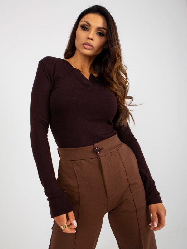 Bluzka-EM-BZ-784.33P-ciemny brązowy rozmiar - ONE SIZE