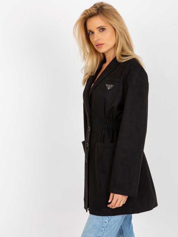 Płaszcz-LK-PL-509128.19-czarny rozmiar - ONE SIZE