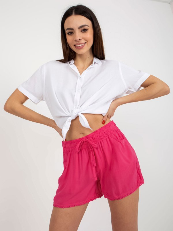 Szorty-D73760M61531KH-fuksjowy rozmiar - S