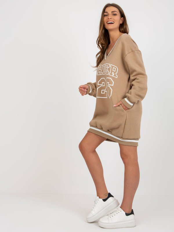 Bluza-EM-BL-776.19-ciemny bezowy rozmiar - ONE SIZE