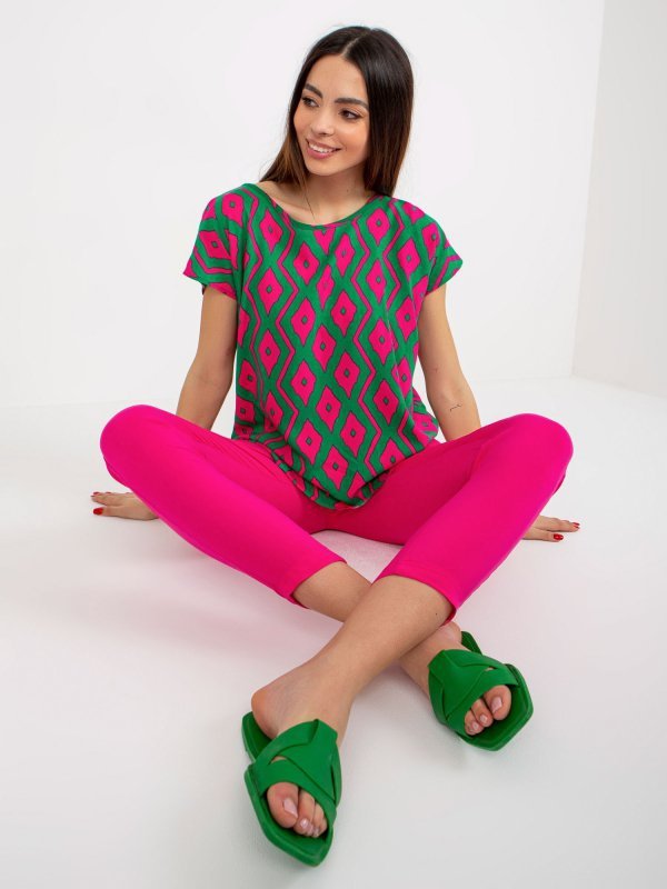 Bluzka-D73771R10978Q-zielony rozmiar - S