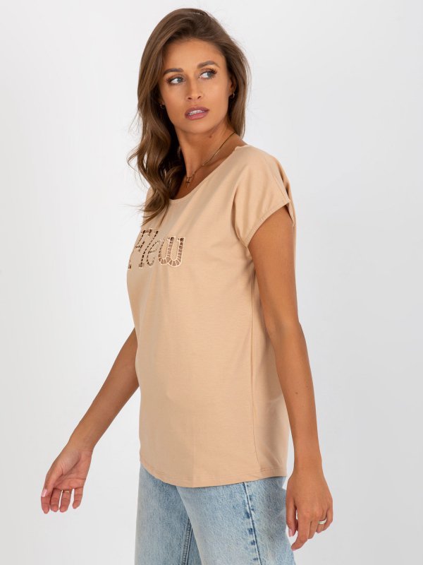 T-shirt-FA-TS-8515.46-camelowy rozmiar - ONE SIZE