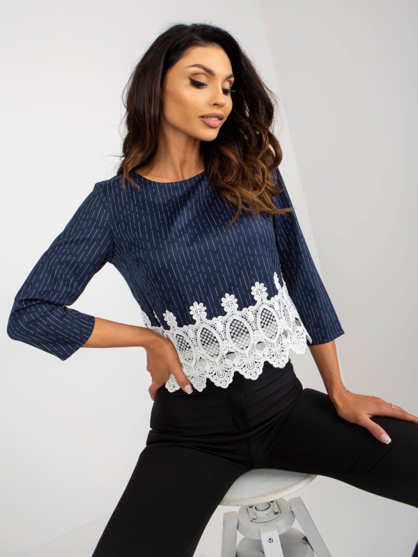 Bluzka-LK-BZ-506428.90-granatowy rozmiar - 38