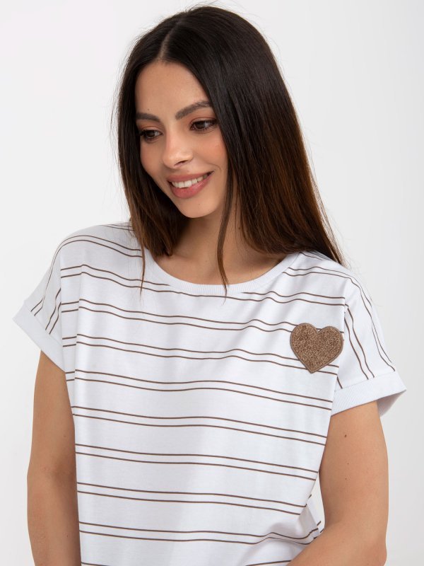 Bluzka-RV-BZ-8619.94-biało-brązowy rozmiar - L/XL