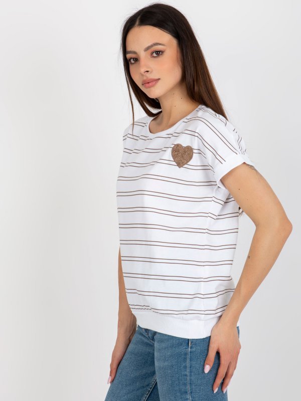 Bluzka-RV-BZ-8619.94-biało-brązowy rozmiar - L/XL