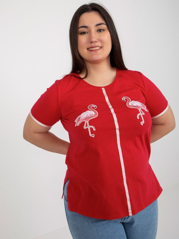 T-shirt-LK-TS-506819.74P-czerwony rozmiar - 44