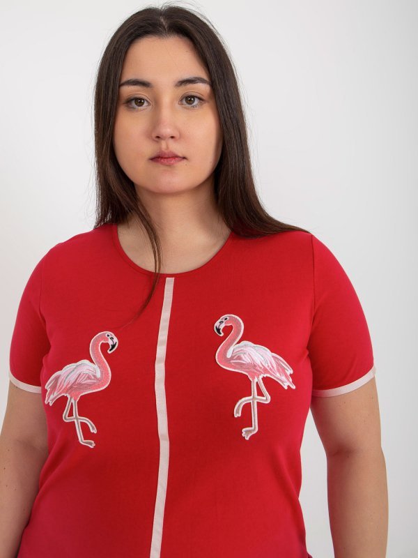 T-shirt-LK-TS-506819.74P-czerwony rozmiar - 46