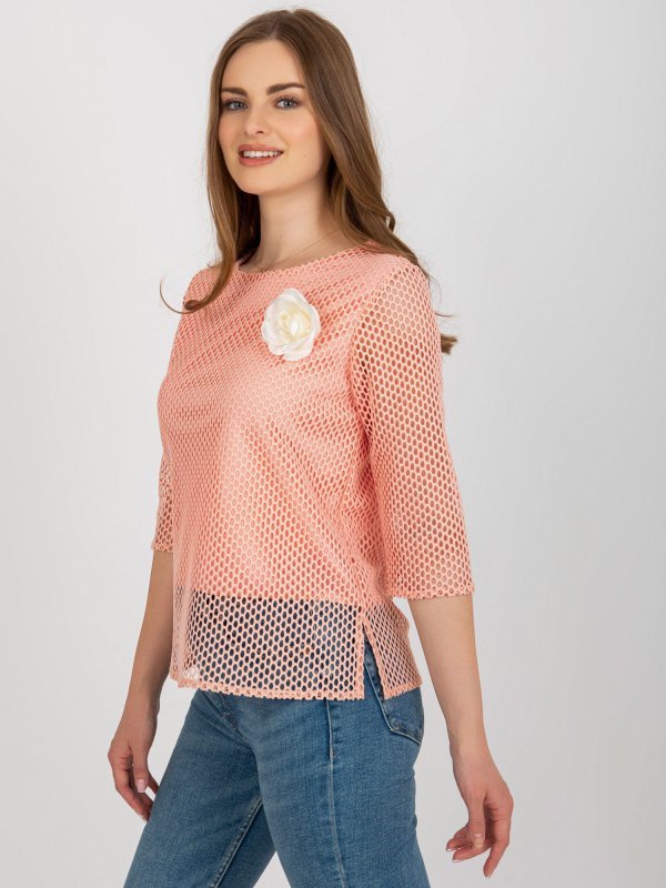 Bluzka-LK-BZ-506642.94-brzoskwiniowy rozmiar - 42