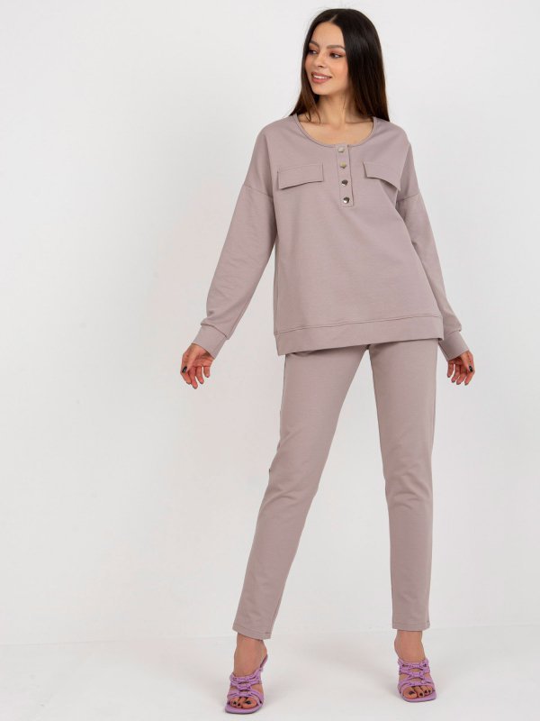 Komplet-LK-KMPL-509315.06-ciemny bezowy rozmiar - L/XL
