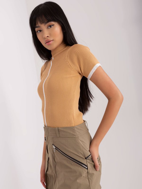 Bluzka-BA-BZ-1456.72P-camelowy rozmiar - ONE SIZE