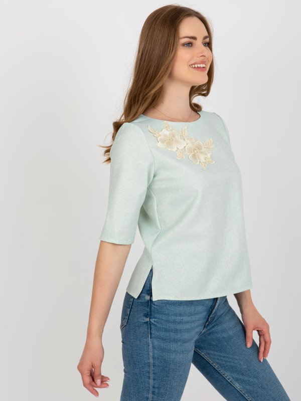 Bluzka-LK-BZ-506609.77-mietowy rozmiar - 38