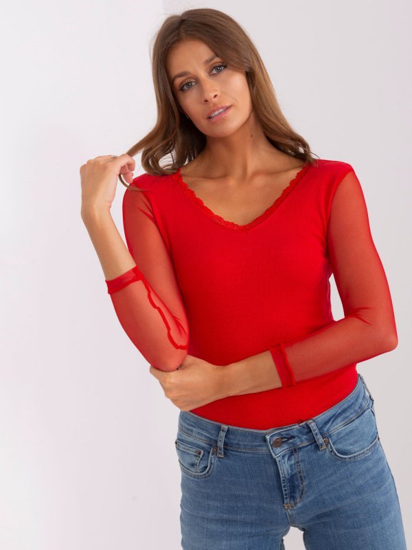 Bluzka-RV-BZ-7839.88P-czerwony rozmiar - L
