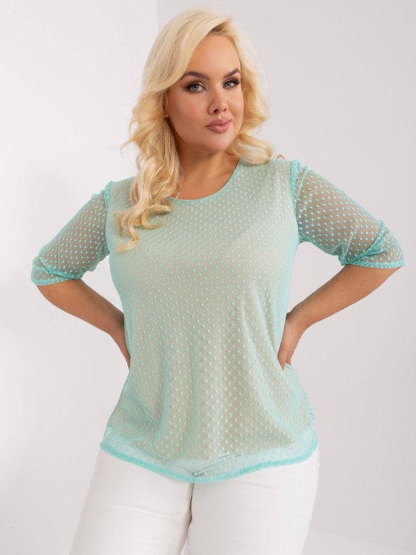 Bluzka-LK-BZ-506730.64P-mietowy rozmiar - 46