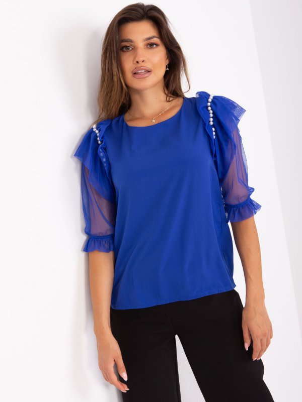 Bluzka-LK-BZ-506682.26P-kobaltowy rozmiar - 38