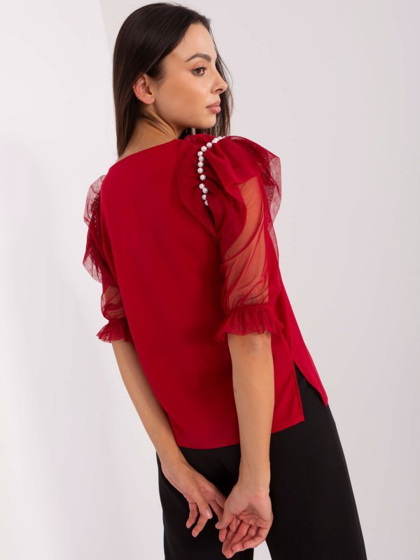 Bluzka-LK-BZ-506682.26P-bordowy rozmiar - 38