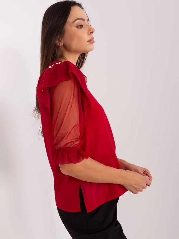 Bluzka-LK-BZ-506682.26P-bordowy rozmiar - 40