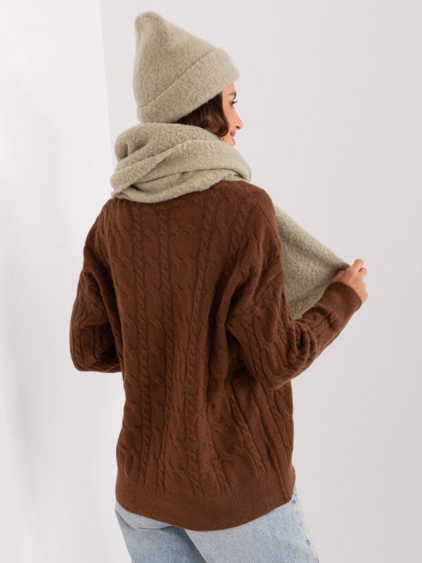 Szalik-D90012Y72028D-pistacjowy rozmiar - ONE SIZE