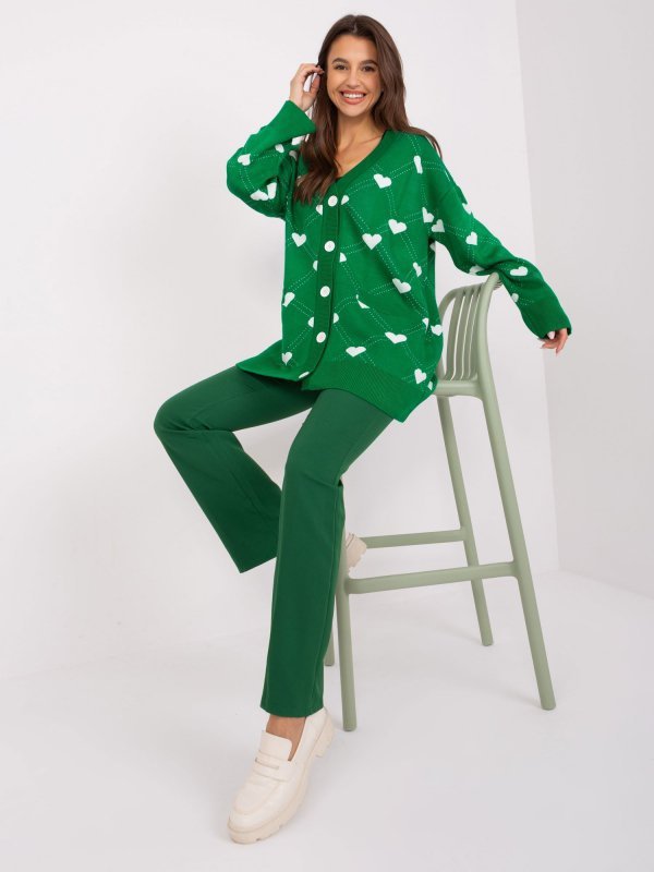Kardigan-BA-SW-2207.32P-ciemny zielony rozmiar - ONE SIZE
