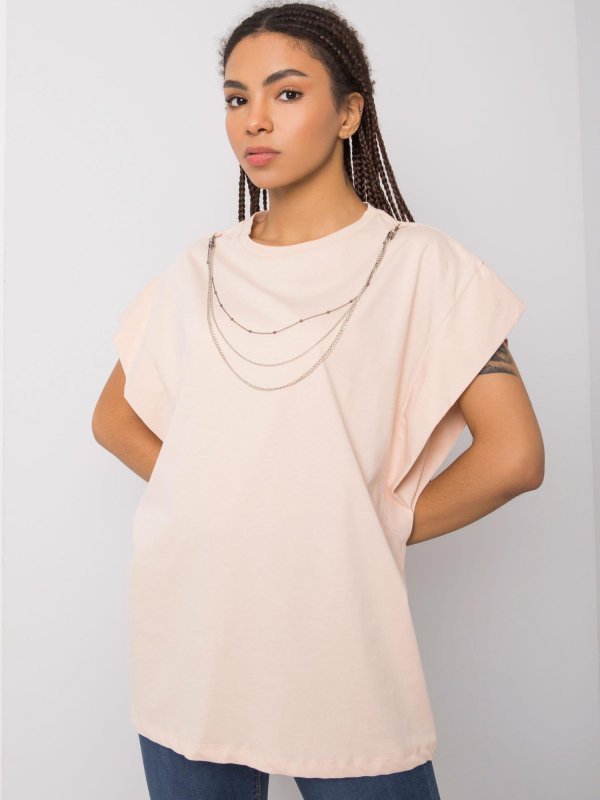 T-shirt-157-TS-4170.84-brzoskwiniowy rozmiar - S