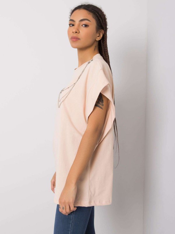 T-shirt-157-TS-4170.84-brzoskwiniowy rozmiar - S
