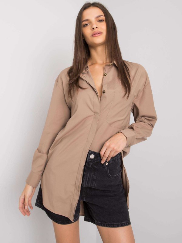 Koszula-EM-KS-005.34-ciemny bezowy rozmiar - ONE SIZE