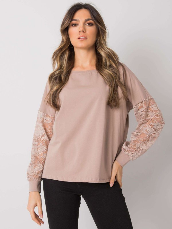 Bluzka-RV-BZ-7342.03-ciemny bezowy rozmiar - S/M