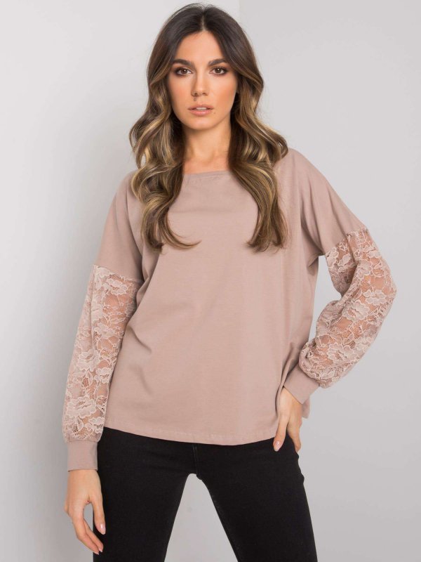 Bluzka-RV-BZ-7342.03-ciemny bezowy rozmiar - L/XL