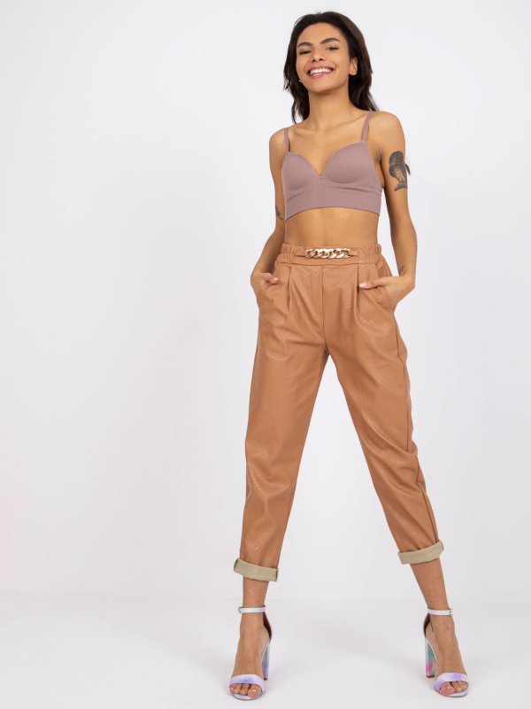 Spodnie-DHJ-SP-5058.35P-camelowy rozmiar - 2XL